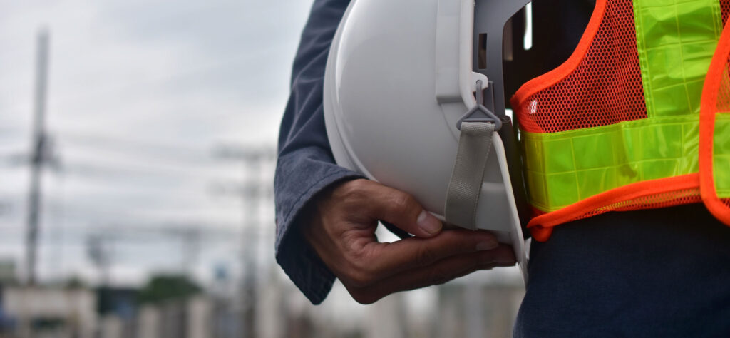 Engineer-holding-hard-hat-safety-at-work-place-and-building-development-estate-heavy-architecture-contractor,-electrician-occupation-technical-foreman